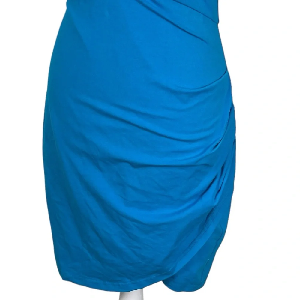 Revolve By The Way Minnie Deep V Dress Ruched Bodycon Size Small Blue - Picture 7 of 15